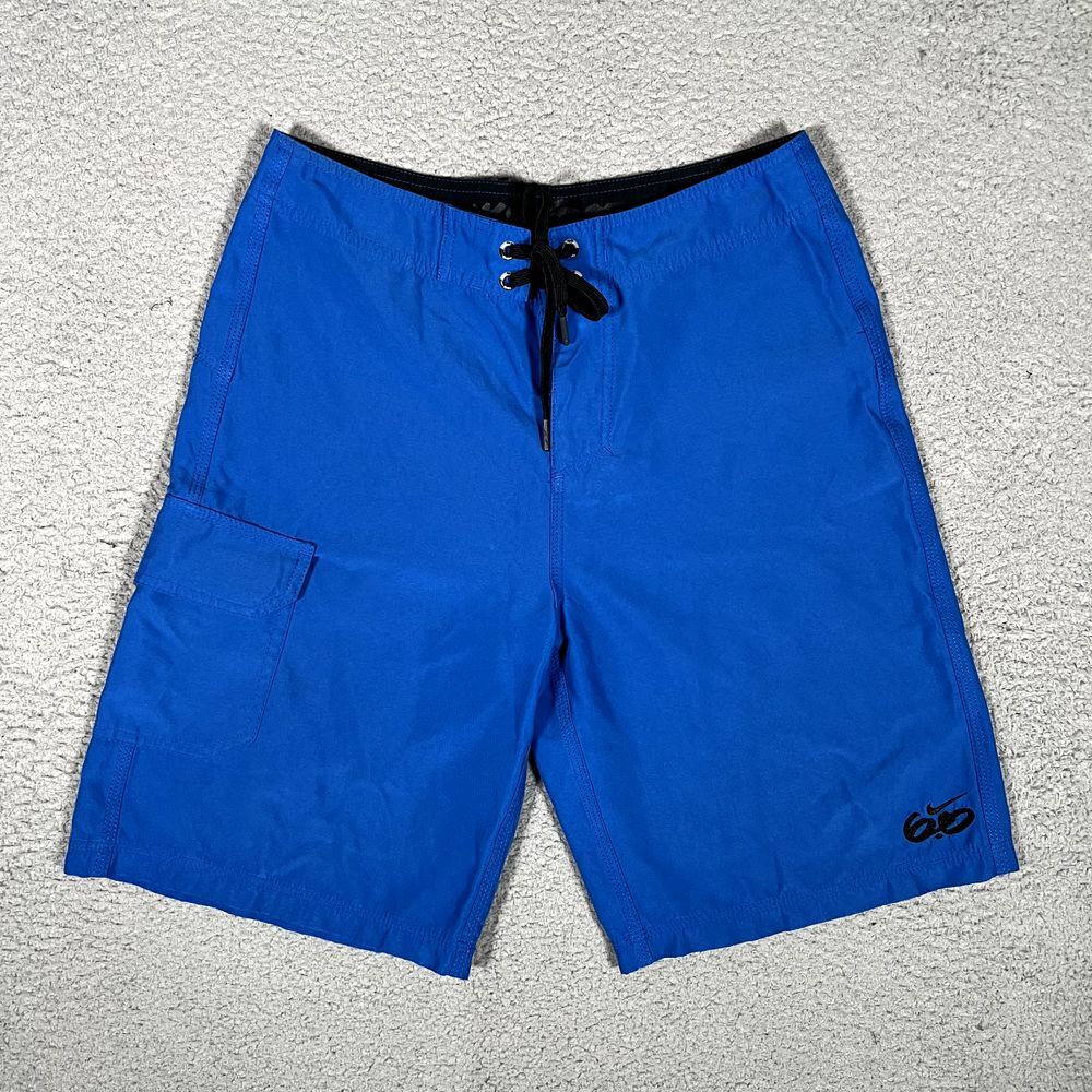 Nike 6.0 Shorts Mens 29 Blue Lightweight Swim Beach Surf Boardshorts Pocket Logo